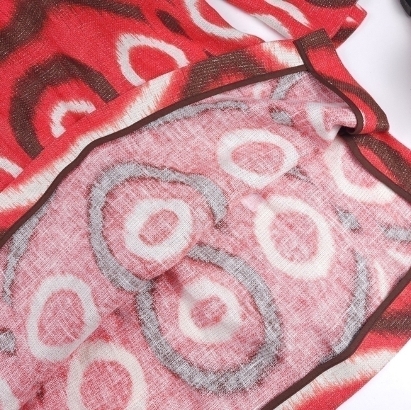 Tory Burch Linen Boho Smock Top Boat Neck Tunic Sz 4 - Picture 12 of 16